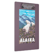 AlaskaMountain Ziegen-Vintages Reise-Plakat Klemmbrett (Rechts)