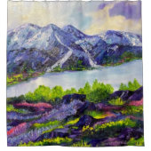 Alaskan Alpna Liebe Berge und Blume Duschvorhang (Vorderseite)