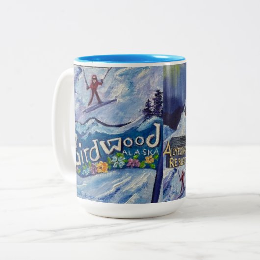 Alaskan Alyeska/Girdwood 15oz zweifarbige Tasse (Vorderseite Links)