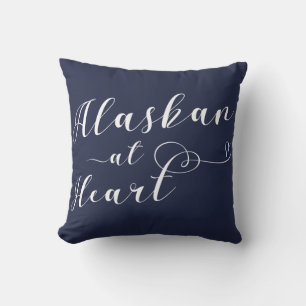 Alaskan at Heart Throw Pillow Kissen