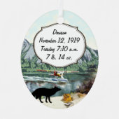 Alaskan Baby Boy Future Pilot Geburtsaufzeichnung Ornament Aus Metall (Vorderseite)