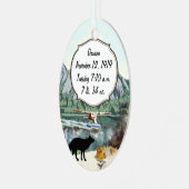 Alaskan Baby Boy Future Pilot Geburtsaufzeichnung Ornament Aus Metall (Vorderseite links)