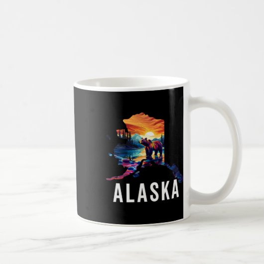 Alaskan Bear Animal Alaska Map Souvenirs Vacation Kaffeetasse (Rechts)