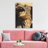 Alaskan Bear Carving - Eine Kunstdruckerei Leinwanddruck (Insitu (Wohnzimmer))