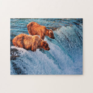 Alaskan Bear Fishing, Jigsaw Puzzle