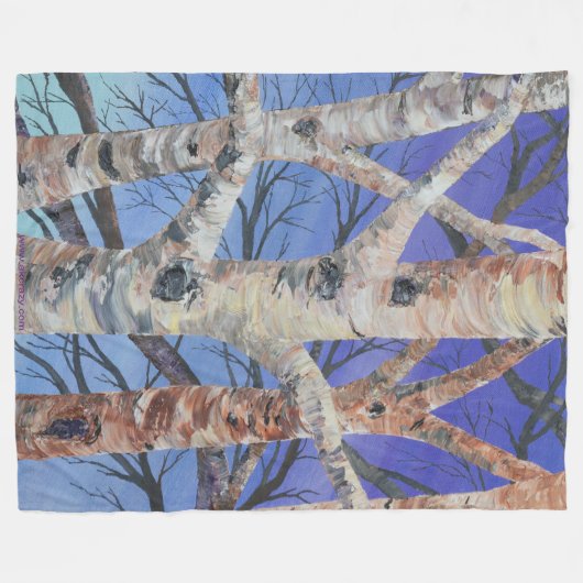 Alaskan Blue Birch Fleece Blanket (Vorderseite (Horizontal))