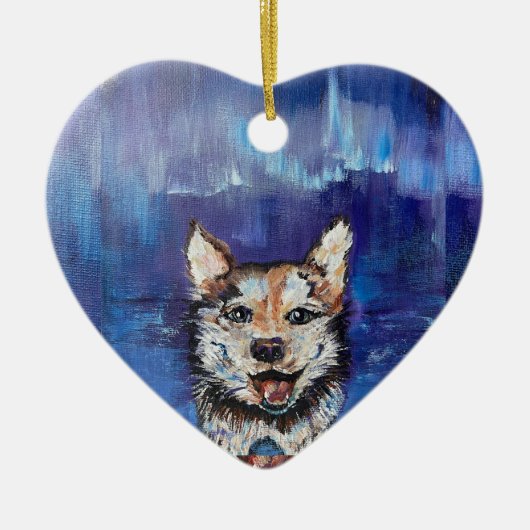 Alaskan Borealis Pup Keramik Ornament (Vorne)