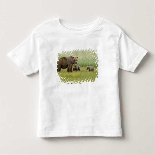 Alaskan Brown Bären Sow und drei Cubs, Ursus Kleinkind T-shirt (Vorderseite)