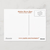 Alaskan Brown Bear Postkarte (Rückseite)