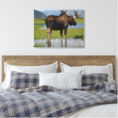 Alaskan Bull Moose im Landschaftlichen Marsh Foto  Leinwanddruck (Insitu (Schlafzimmer))
