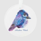 Alaskan Chick acrylic ornament w/QR_no Holid (Vorderseite)