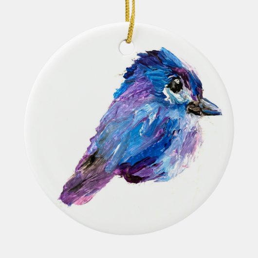 Alaskan Chick Keramik Ornament mit QR_no Namensabw (Vorne)