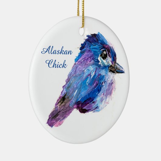 Alaskan Chick Keramik Ornament w/QR_no Holid (Rechts)