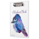 Alaskan Chick mit Alaskan Berge Zwischenablage Klemmbrett (Links)