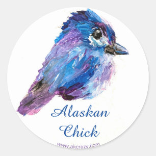 Alaskan Chick Round Aufkleber