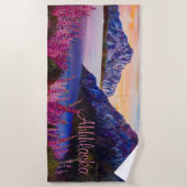 Alaskan Cotton Candy Mountain Beach Handtuch (Vorderseite)