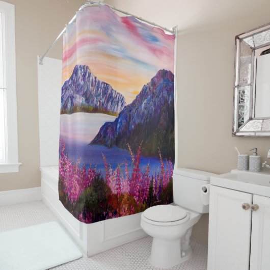 Alaskan Cotton Candy Mountain Duschvorhang (Beispiel)