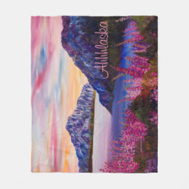 Alaskan Cotton Candy Mountain Fleece Blanket