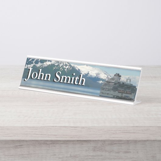 Alaskan Cruise Vacation Travel Fotografie Schreibtischnamensplakette (Vorderseite )