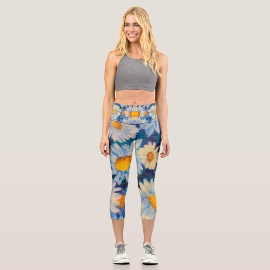 Alaskan Daisies Capri Leggings (Vorderseite)