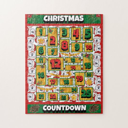 Alaskan Dog Countdown Weihnachtskalender Puzzle (Vertikal)
