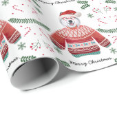 Alaskan Dog Tragen Weihnachts Sweater Festive Geschenkpapier (Rolleneckpunkt)