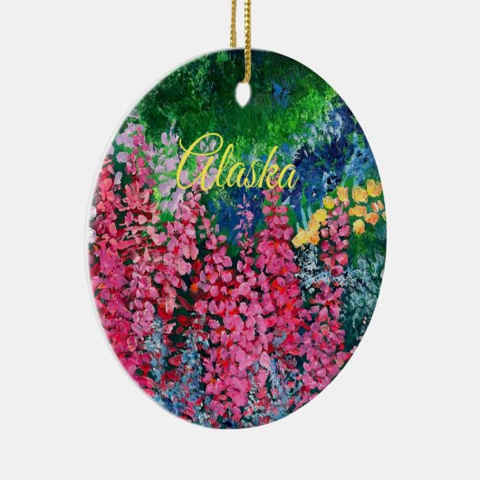 Alaskan Fireweed Ornament_ALASKA Keramische Orname Keramik Ornament (Rechts)