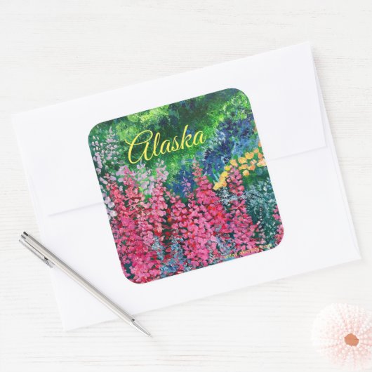 Alaskan Fireweed Square Sticker (Umschlag)