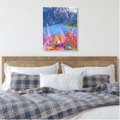 Alaskan Fireweed Stretched Canvas Print Leinwanddruck (Insitu (Schlafzimmer))