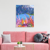Alaskan Fireweed Stretched Canvas Print Leinwanddruck (Insitu (Wohnzimmer))