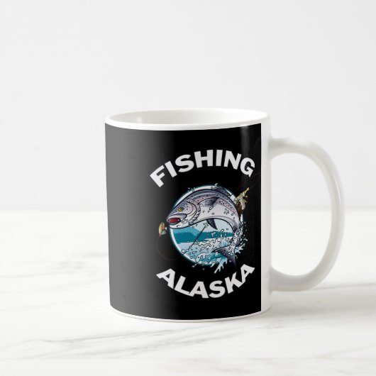 Alaskan Fish Alaska's Wilder Lachs Souvenir Fische Kaffeetasse (Rechts)