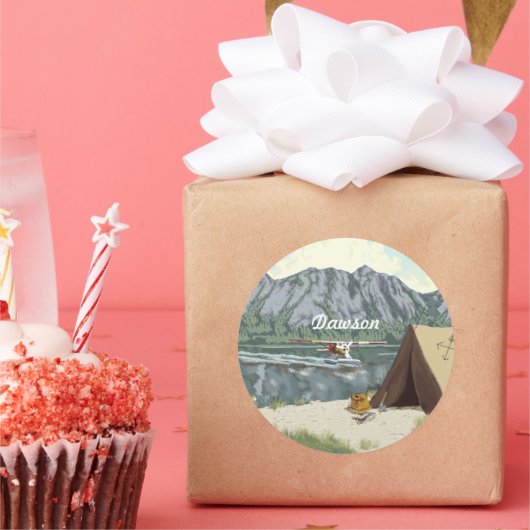 Alaskan Fishing Travel Runder Aufkleber (Party)