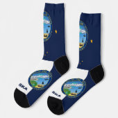 Alaskan Flag Patriotic, Alaska, USA Staat Premium Socken (Linkes Detail)
