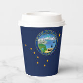 Alaskan Flag & Seal, Flag of Alaska Pappbecher (Rückseite)