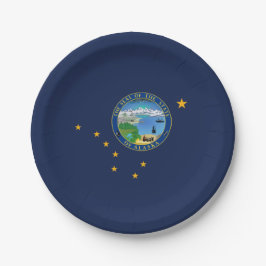 Alaskan Flag & Seal, Flag of Alaska Pappteller
