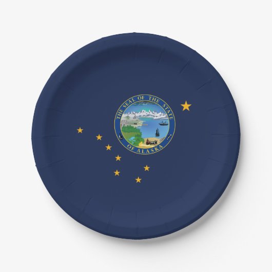 Alaskan Flag & Seal, Flag of Alaska Pappteller (Vorderseite)