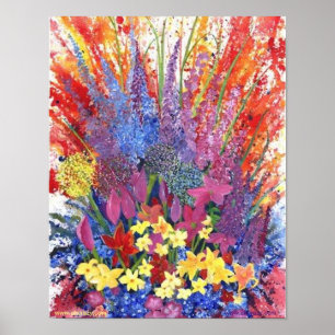Alaskan Floral Explosion Matte Poster