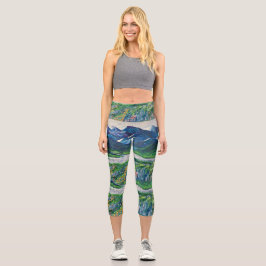 Alaskan Floral Mountain High Waisted Capris
