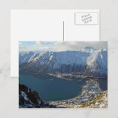 Alaskan Gebirge und Stadt Unterhalb Postkarte (Vorne/Hinten)