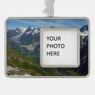 Alaskan Glacier Carved Valley Rahmen-Ornament Silber