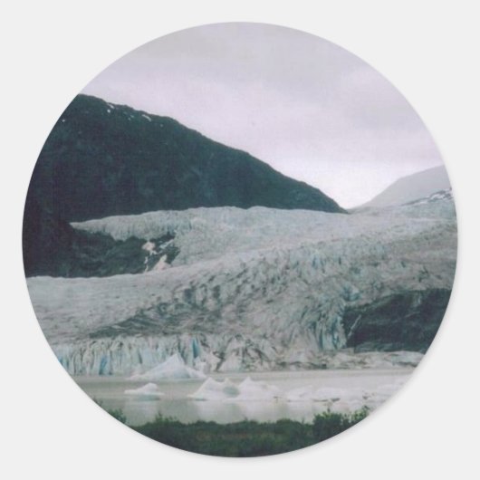 Alaskan Glacier Runder Aufkleber (Vorderseite)