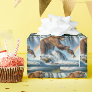 Alaskan Grizzly Bear Fishing Geschenkpapier