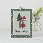 Alaskan Holiday Boots Feiertagskarte (Stehend Vorderseite)