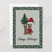 Alaskan Holiday Boots Feiertagskarte (Vorne/Hinten)