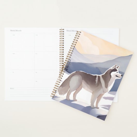 Alaskan Husky | Dog Mountain Aquarell Planer (Anzeige)