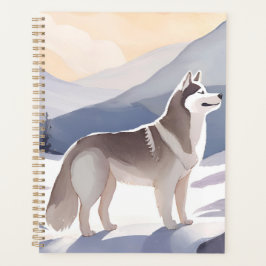Alaskan Husky | Dog Mountain Aquarell Planer