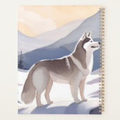 Alaskan Husky | Dog Mountain Aquarell Planer (Rückseite)