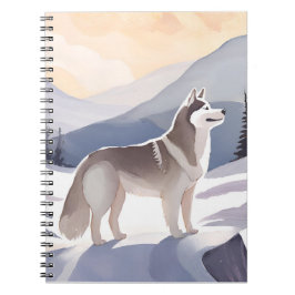 Alaskan Husky | Dog Mountain Watercolor Notizblock