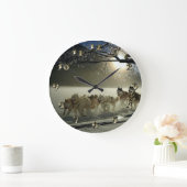 Alaskan Husky Dog Sled Race Große Wanduhr (Zuhause)