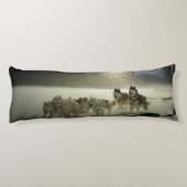 Alaskan Husky Dog Sled Race Seitenschläferkissen (Rückseite)